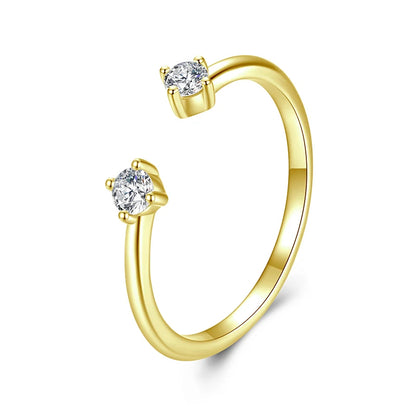 JEW041R
Moissanite Gold and silver Plated Adjustable Ring 925 Sterling Silver - Klixstore