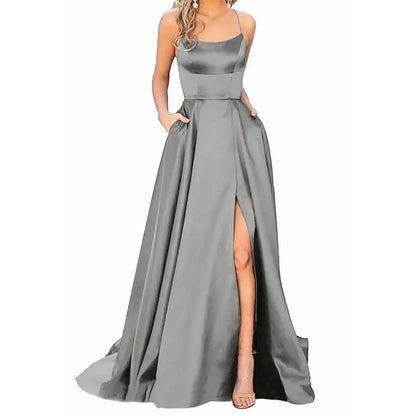 Elegant Halter Off-Shoulder Gala Dress