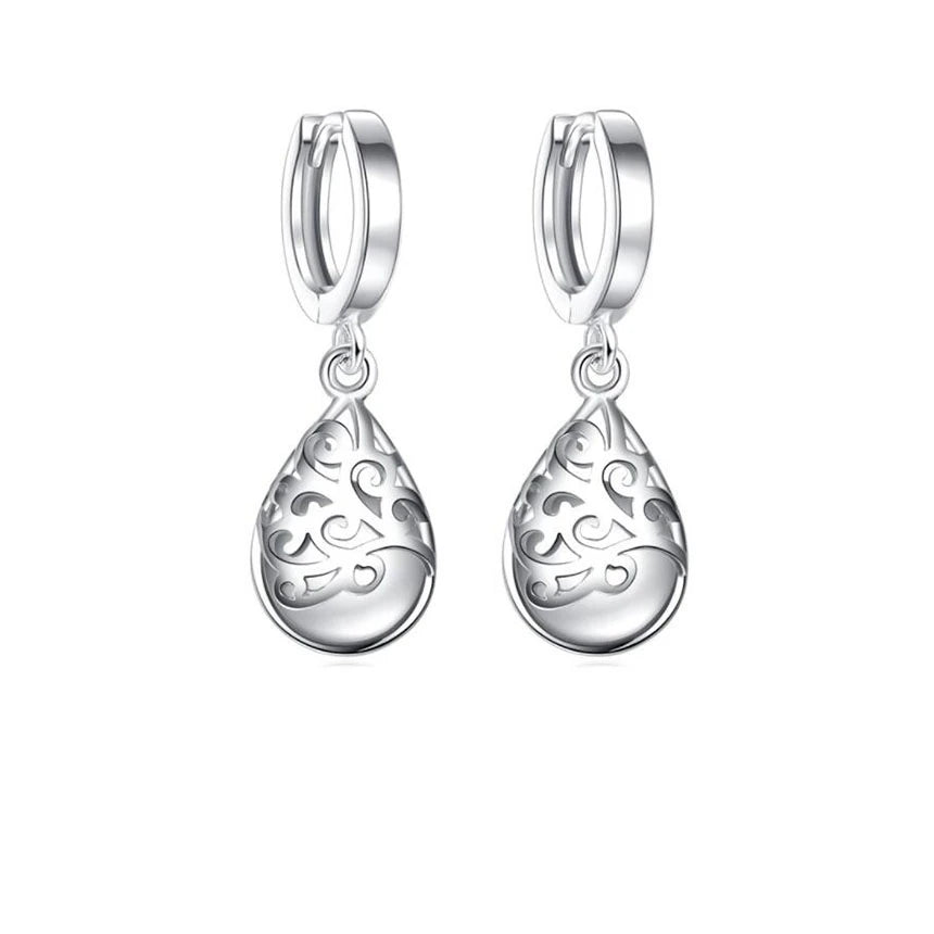 925 Silver Vintage Water Drop Earrings