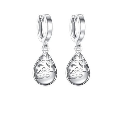 925 Silver Vintage Water Drop Earrings