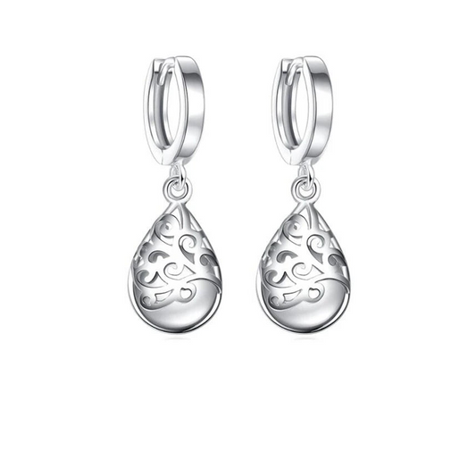 925 Silver Vintage Water Drop Earrings