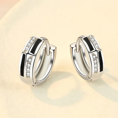 925 Sterling Silver Charm Hoop Earrings