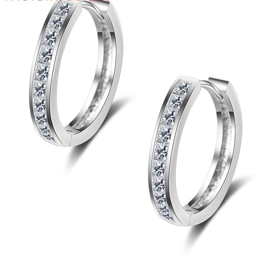 925 Sterling Silver Elegant Hoop Earrings for Women