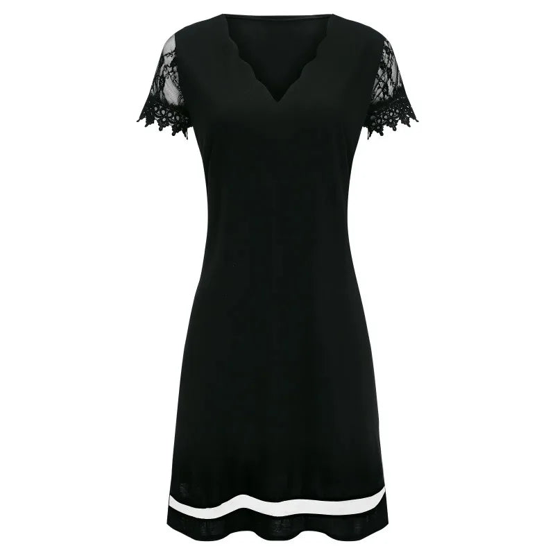 Elegant Lace Patchwork Party Dress