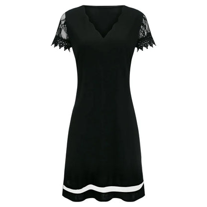 Elegant Lace Patchwork Party Dress