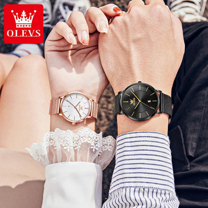 “Elegant Ultra-Thin Couple Watch by OLEVS”