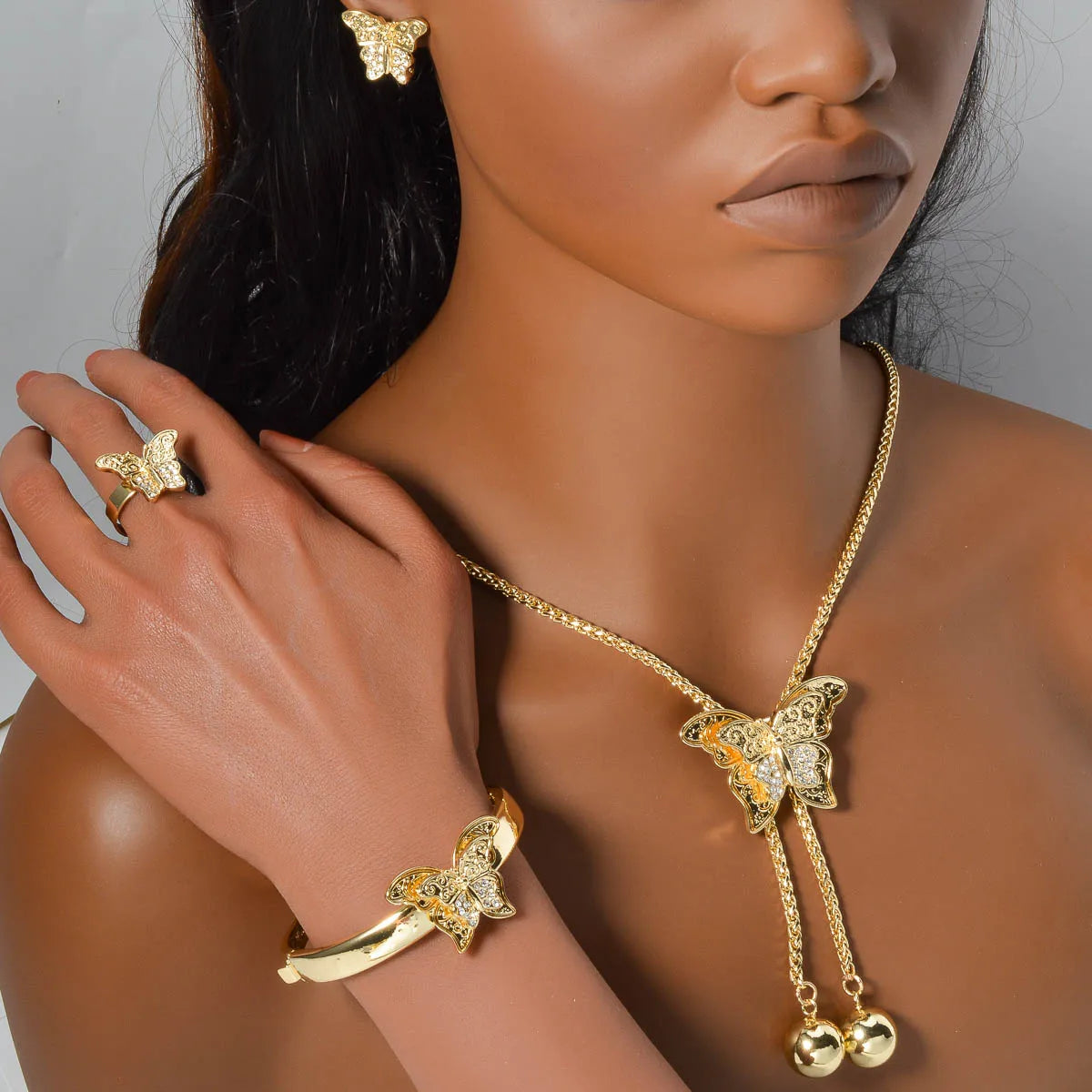 4PCS Butterfly Jewelry Set