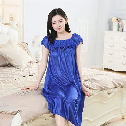 Plus Size Satin Silk Nightgown