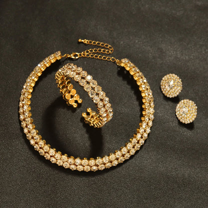 Gold Crystal African Bridal Jewelry Set