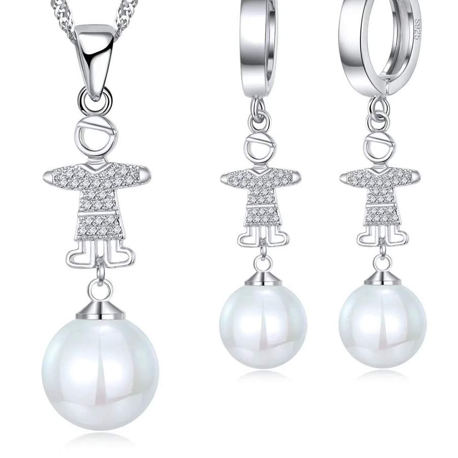 Genuine 925 Sterling Silver Fashion Jewelry Set for Women