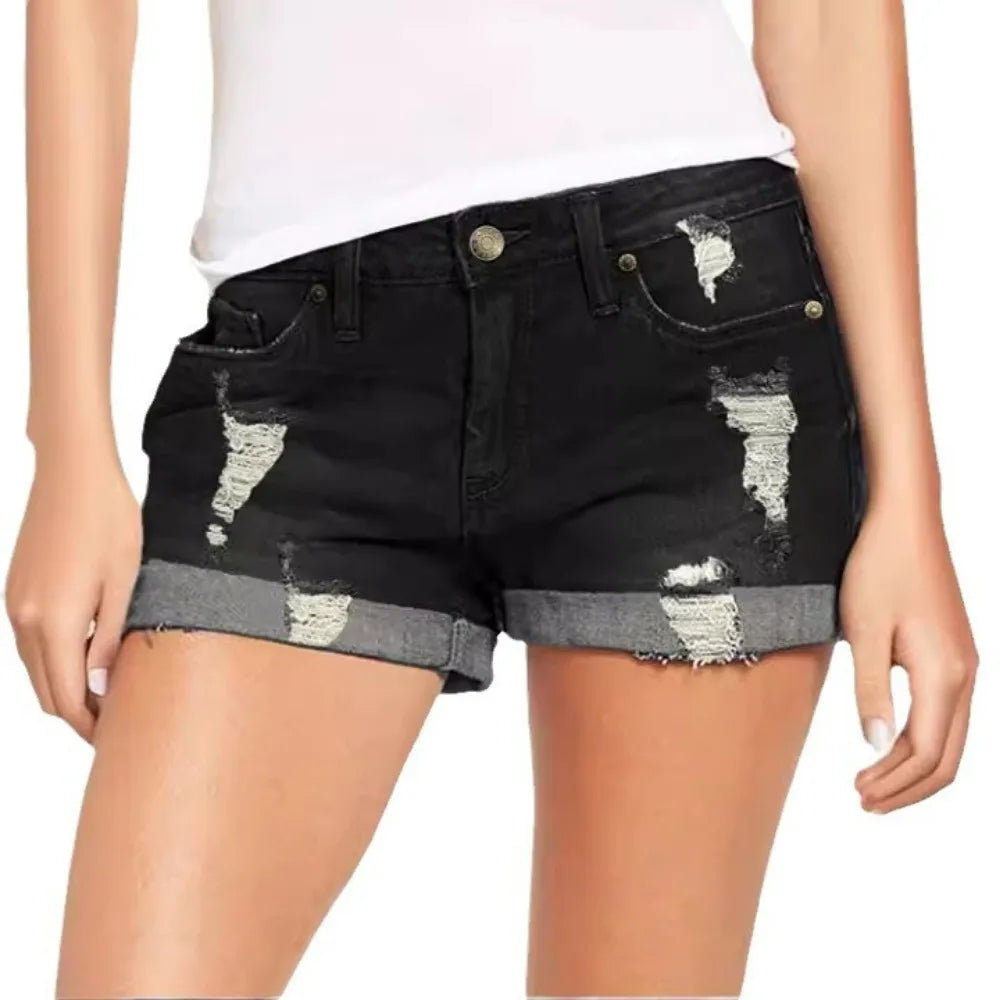 High Waist Denim Shorts for Women