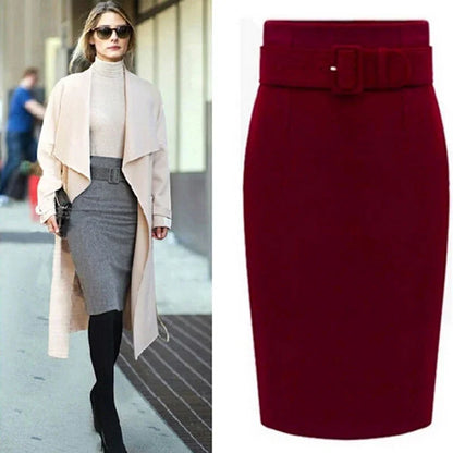 Women's High Waist Pencil Skirt 2025