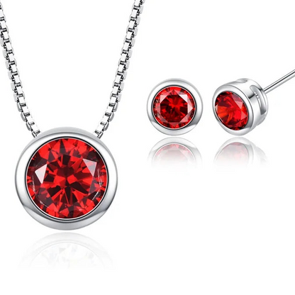 Elegant Pendant & Stud Earrings in 9 Vibrant Colors