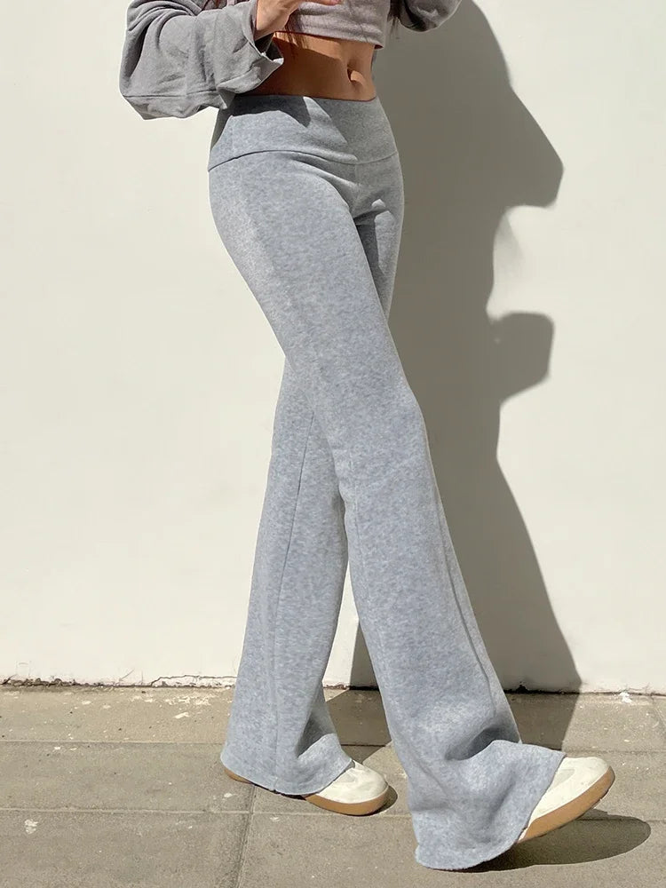 Y2K Low Waist Flare Pants for Women