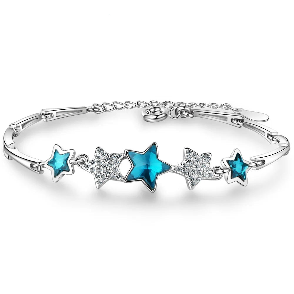 925 Silver Star Pendant Fashion Bracelet