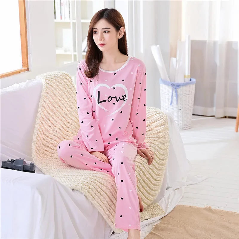 2-Piece Teacup Print Pajama Set