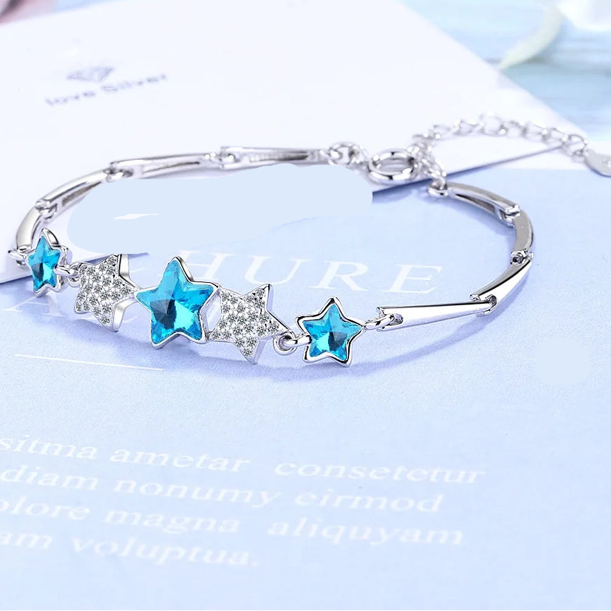 925 Silver Star Pendant Fashion Bracelet