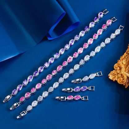 Oval Zirconia S-Shape Tennis Bracelet