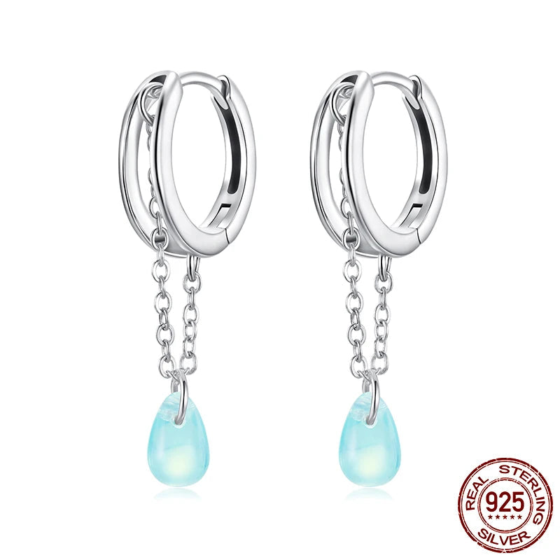 Earrings Blue Glass