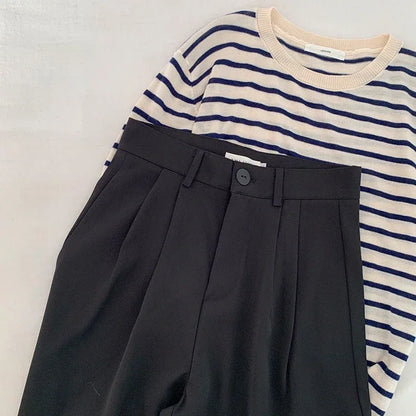 Suit Pants High Waist Straight