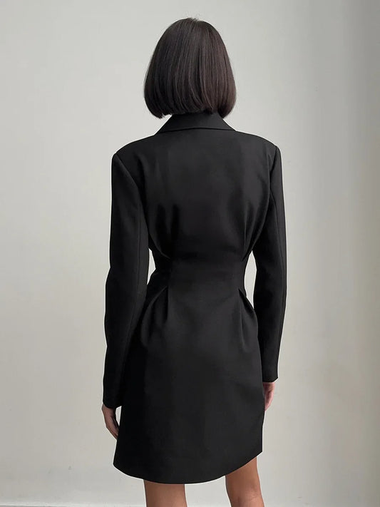 Elegant Double Breasted Blazer Dress for Women