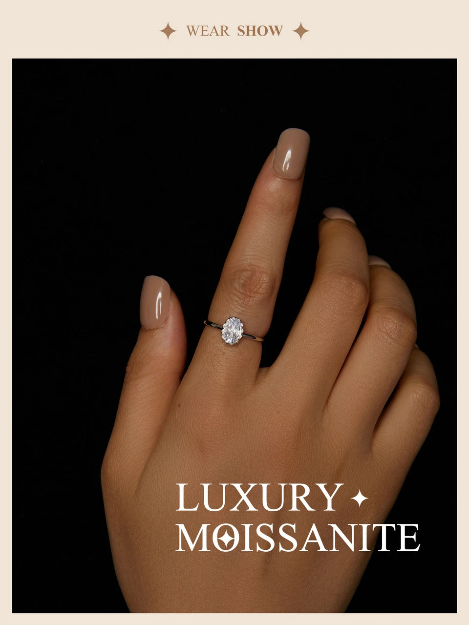 JEW026R   Moissanite Engagement Ring, Women's Solitaire Moissanite - Klixstore