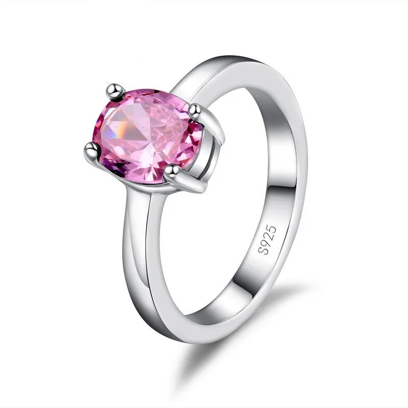 Elegant 925 silver cubic zirconia wedding rings