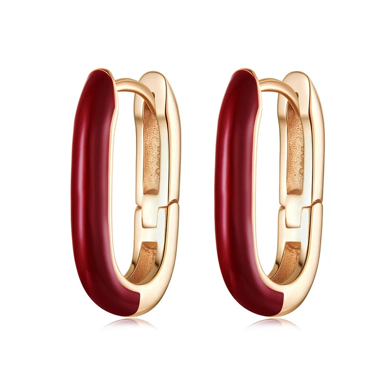 JEW020ER        925 Sterling Silver Angela Red Double Heart Stud Earrings Bowknot Cross Earrings for Women - Klixstore