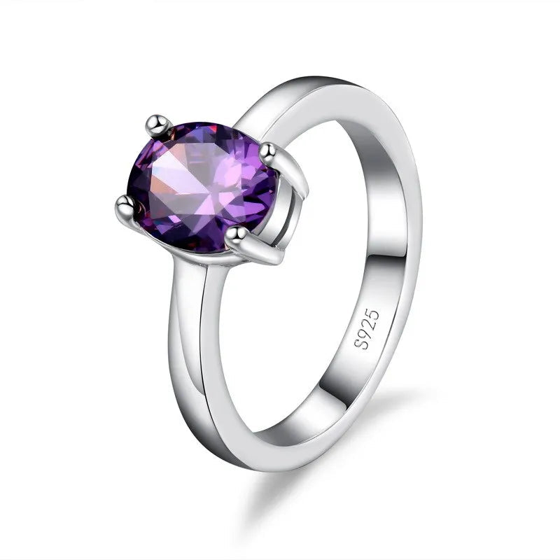 Elegant 925 silver cubic zirconia wedding rings