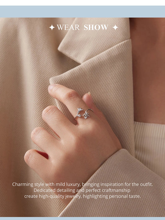 Lavender Flower Open Ring