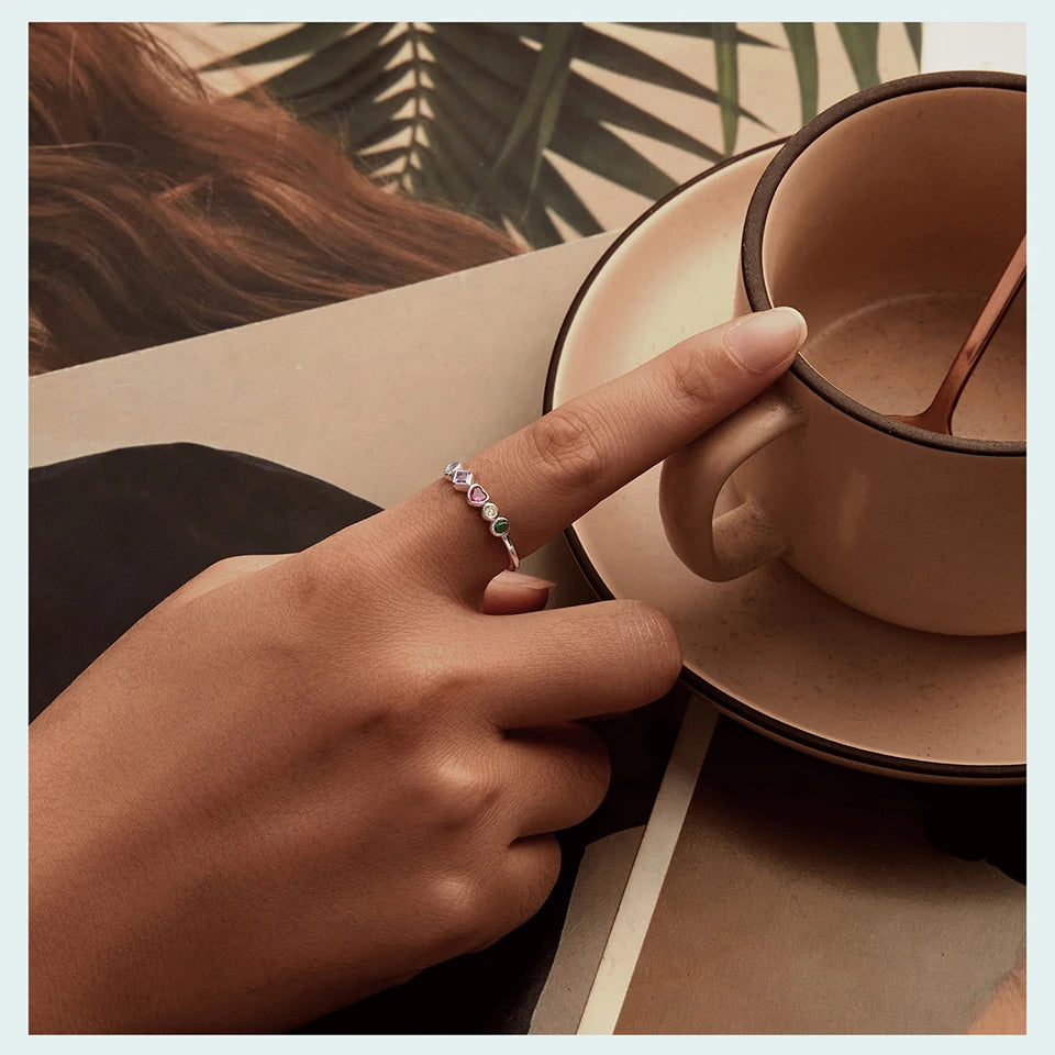 JEW003R 925 Sterling Silver Star CZ Engagement Ring for Women - Klixstore