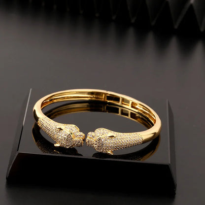 Leopard Zircon Cuff Bracelet
