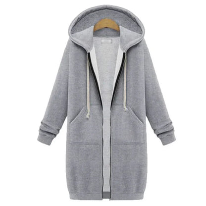 Thick Hooded Zip Up Sweatshirt Dress