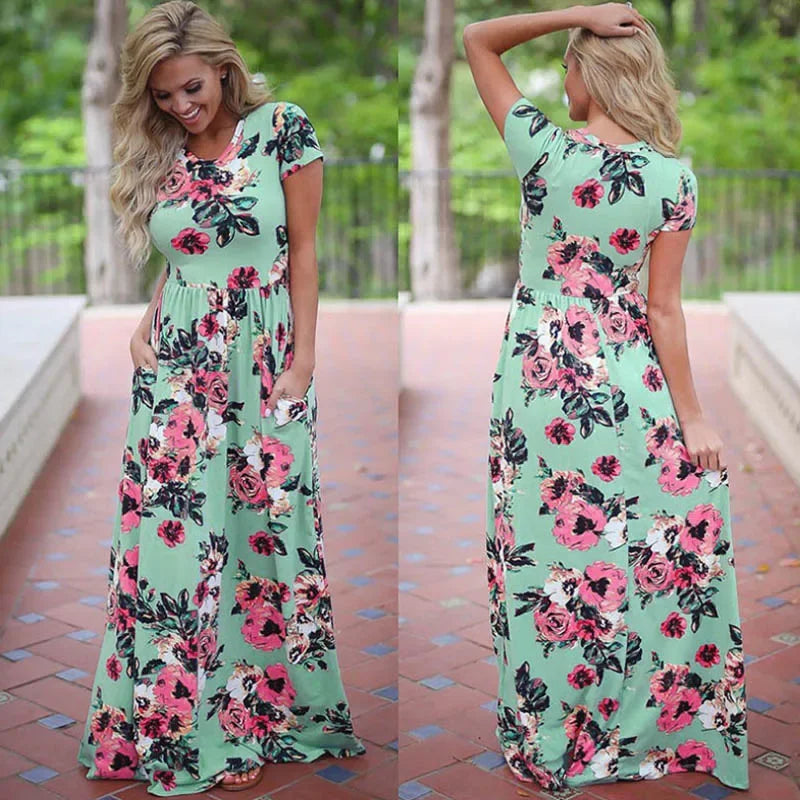 White Floral Boho Maxi Dress for Women 2025
