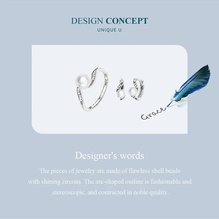 Geometric Shell Pearl Set