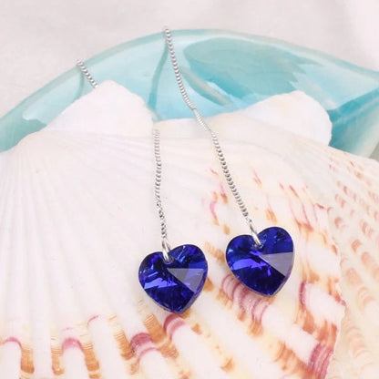 CZ Crystal Long Drop Earrings for Women