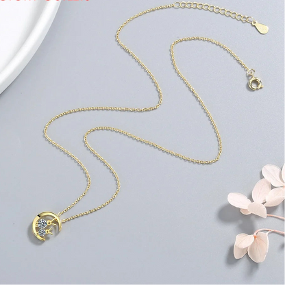 Cute Rabbit Moon Pendant Necklace for Women