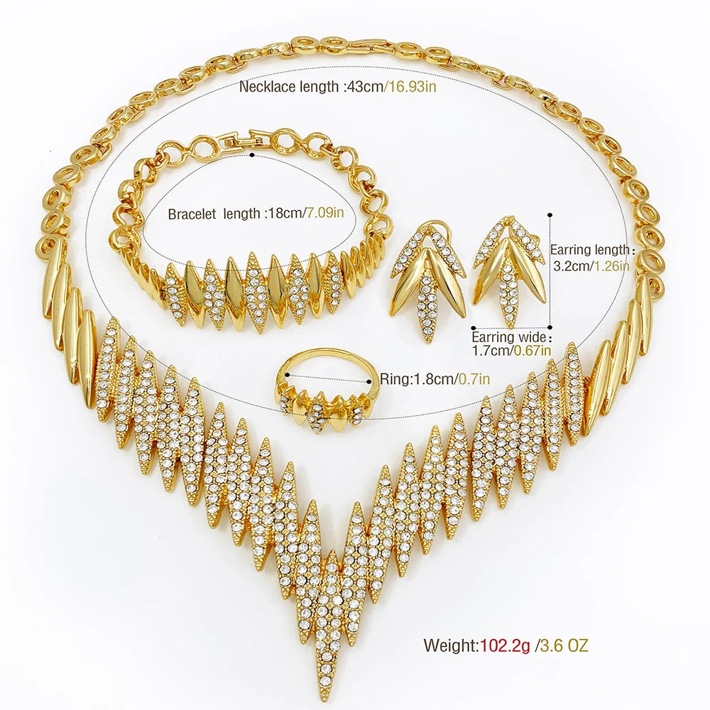Fashion Queen  Gold Color 4 Pieces Jewelry Set