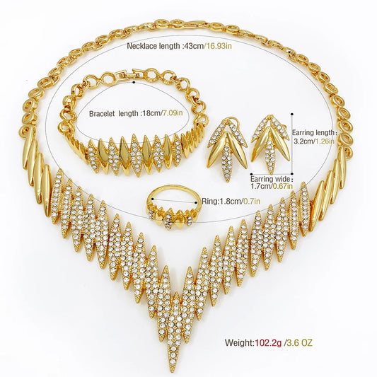 Fashion Queen  Gold Color 4 Pieces Jewelry Set