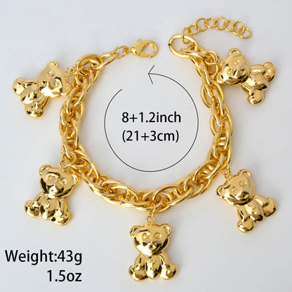 Gold Bear Charm Bracelet