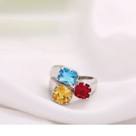 Luxury 925 Sterling Silver Cubic Zircon Engagement Ring for Women