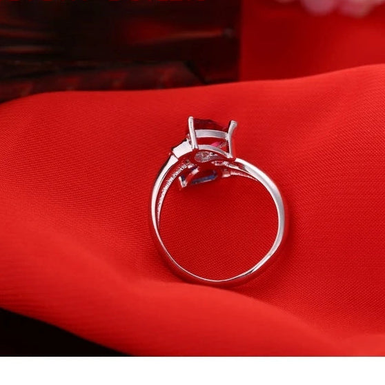  Blue Rose  Ring  Bridal Wedding Engagement Jewelry