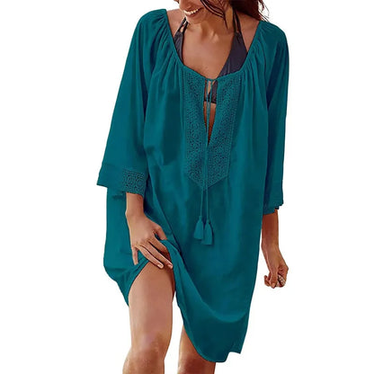 Loose Woven Beach Cover-Up Dress