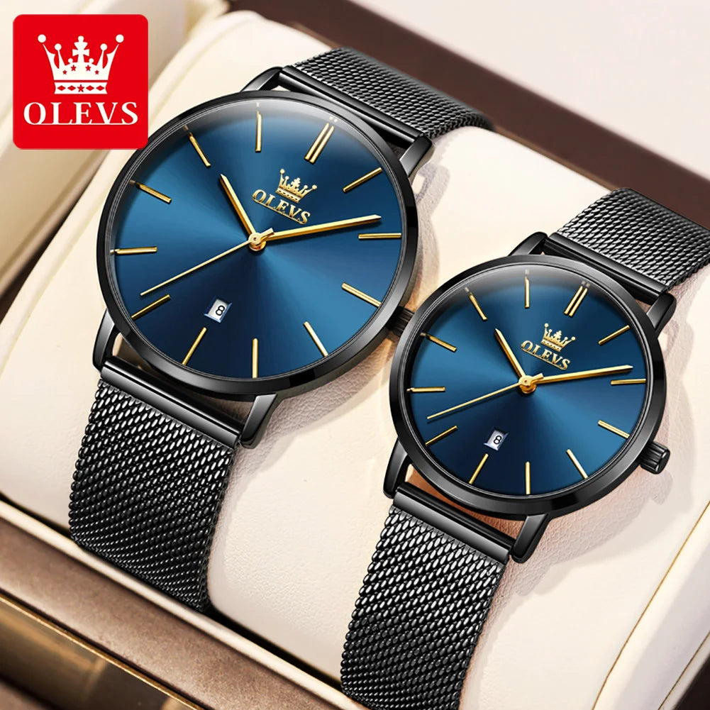 “Elegant Ultra-Thin Couple Watch by OLEVS”