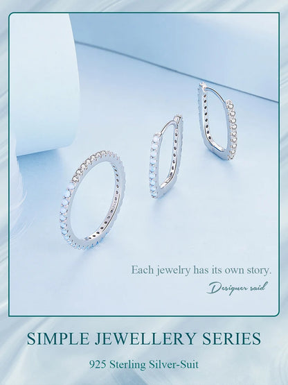 Square Hoop Opal  Jewelry Sets