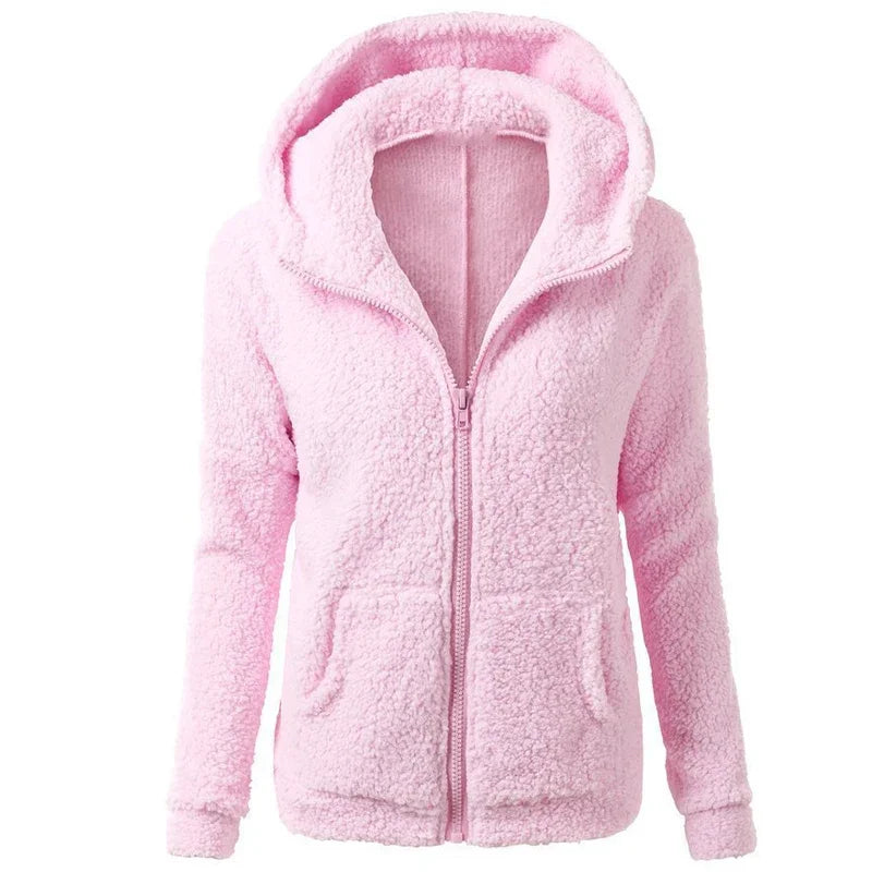 Women’s Warm Fleece Zip-Up Hoodie Coat