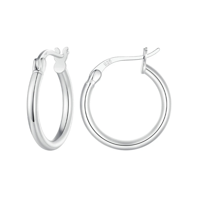 JEW021ER   925 Sterling Silver Hypoallergenic Hoop Earrings for Women, Gold Plated Lightweight Hoops Comfortable - Klixstore