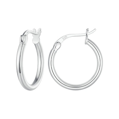 JEW021ER   925 Sterling Silver Hypoallergenic Hoop Earrings for Women, Gold Plated Lightweight Hoops Comfortable - Klixstore
