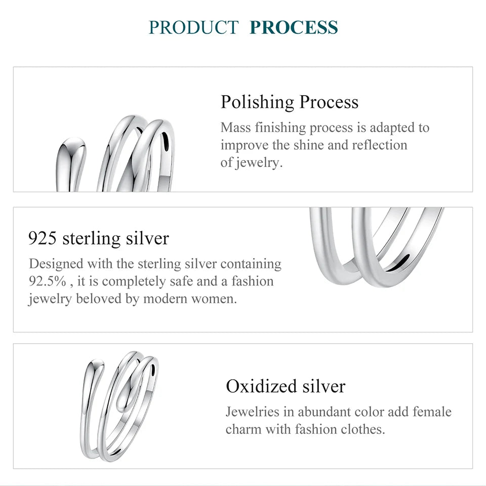 JEW032R       
Solid 925 Sterling Silver Twist Eternity Band, Teardrop Chunky - Klixstore