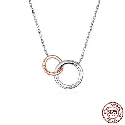 Double Circle Rose Gold Chain Necklace
